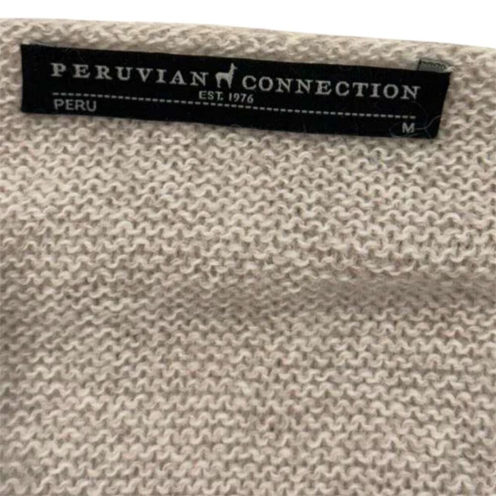 Peruvian Connection 100% Royal Alpaca Beige V-Neck Pullover Sweater Size Medium - Picture 6 of 10